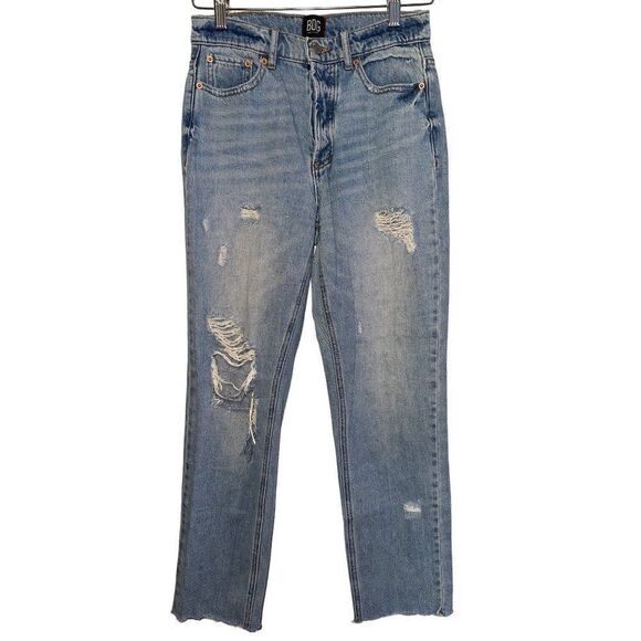 BDG Urban Outfitters Slim Straight Classic Distressed Hidden Button Fly Jeans 26 - Picture 2 of 13
